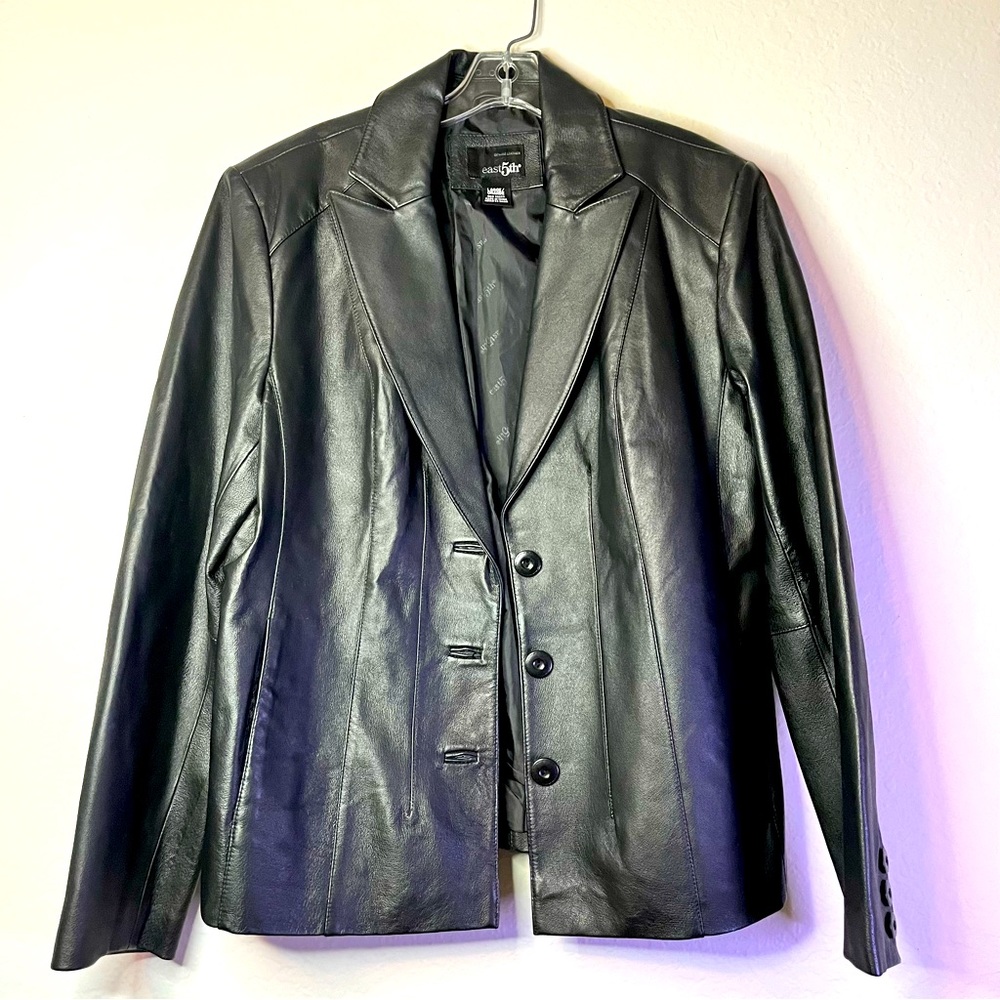 East Fifth Women’s Black Genuine Leather Jacket Sz L
